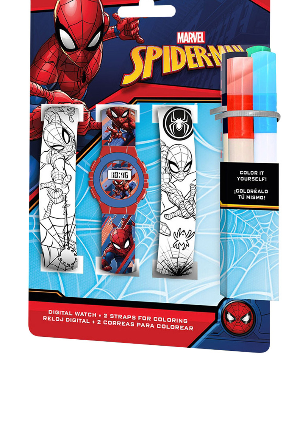 Часы с ремешком-расскраской Spiderman Kids Euroswan (286322804)