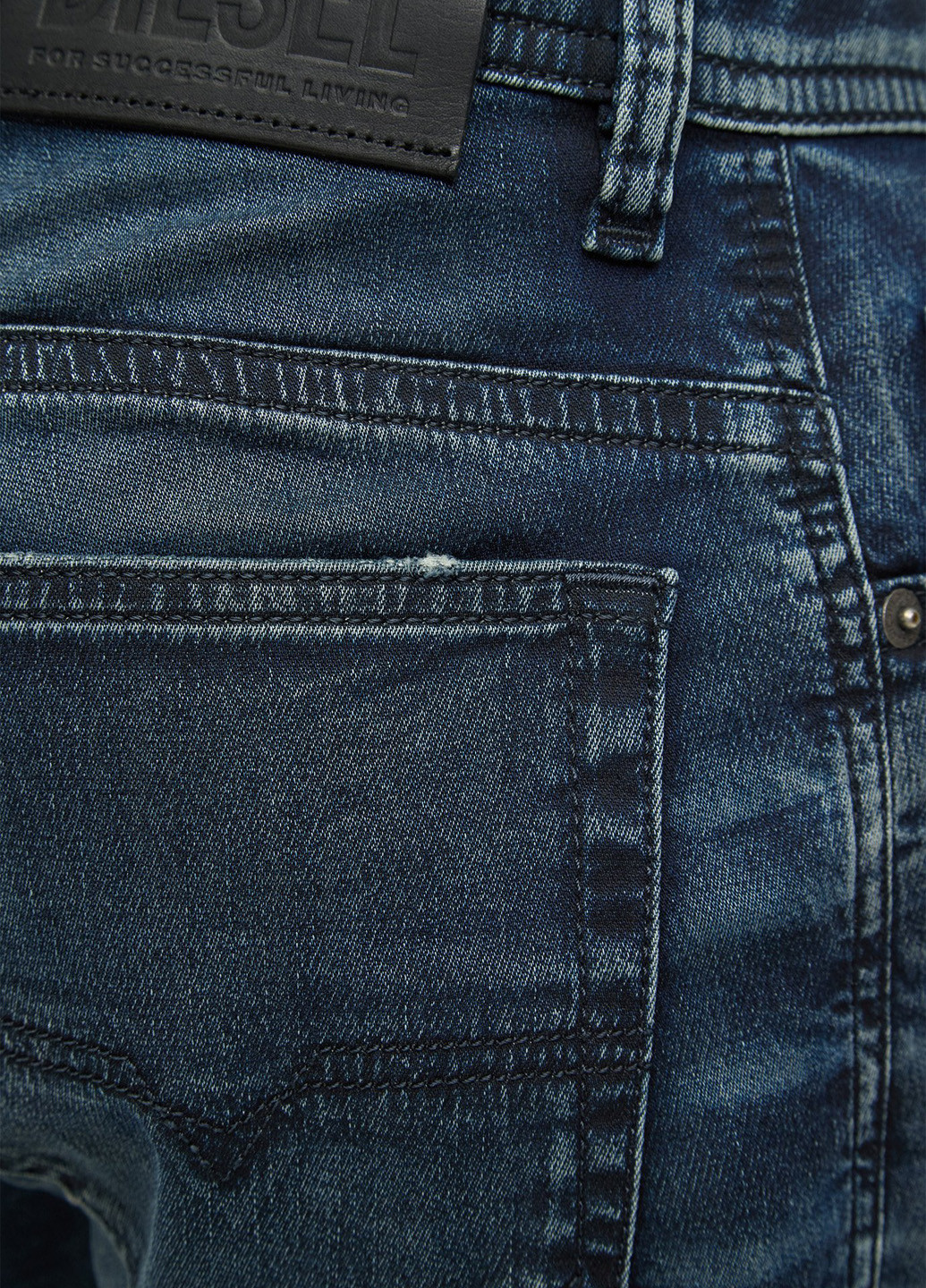 Синие демисезонные зауженные джинсы Diesel