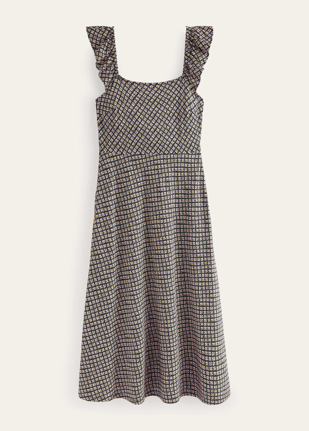 Комбинированное кэжуал платье а-силуэт Boden с цветочным принтом