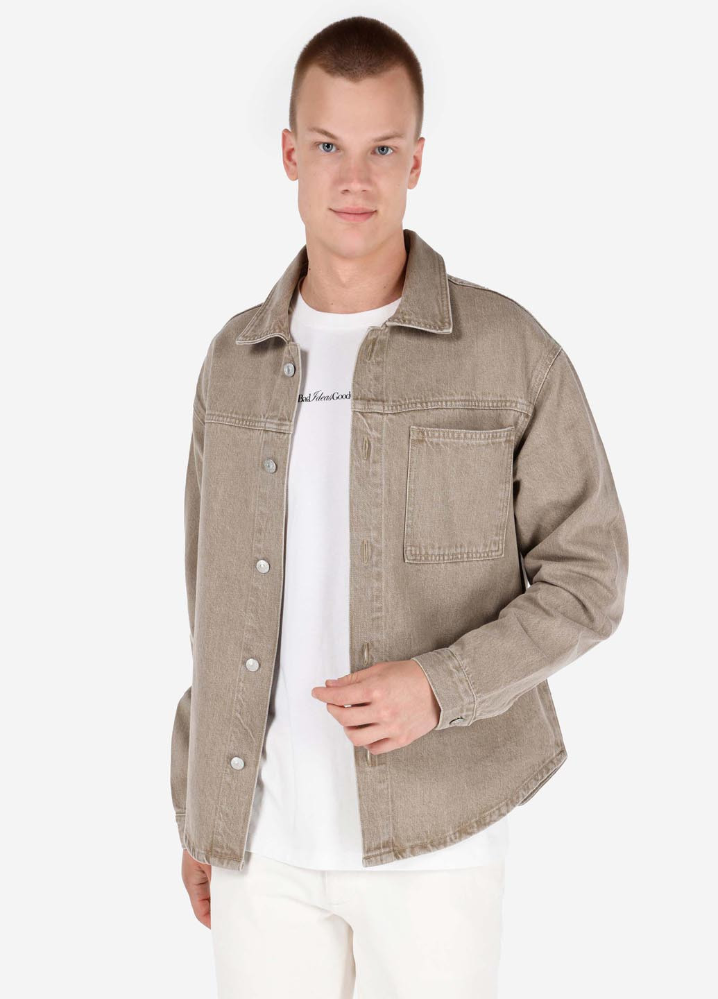 Песочная кэжуал рубашка меланж Colin's