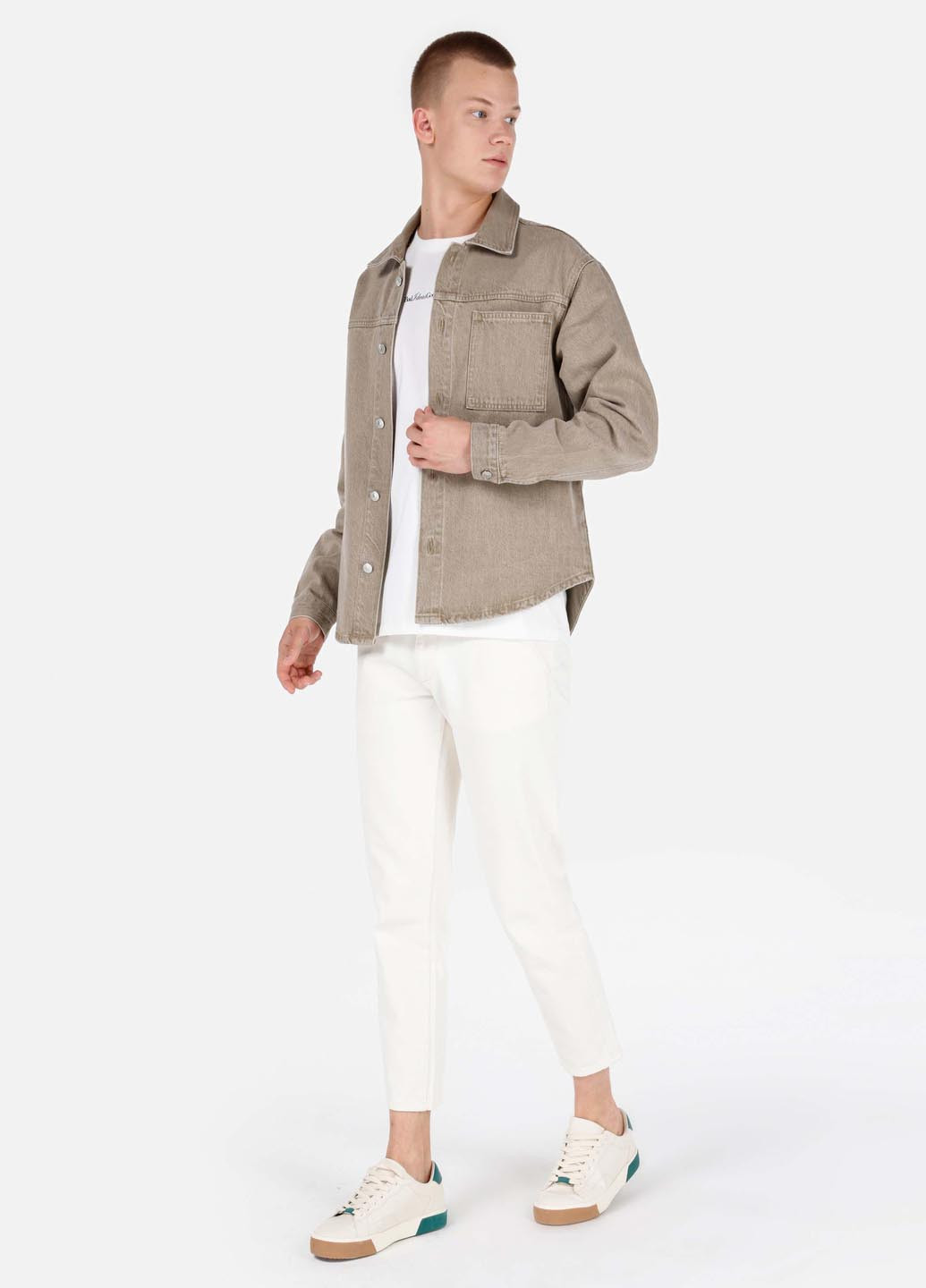 Песочная кэжуал рубашка меланж Colin's