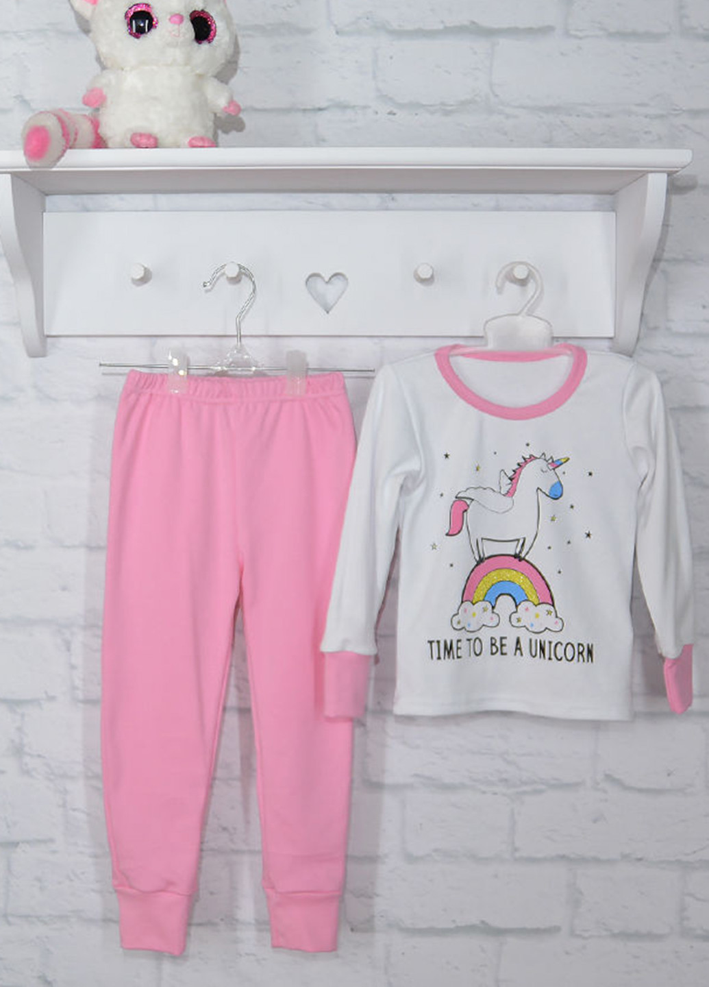 Розовая всесезон пижама (лонгслив, брюки) лонгслив + брюки Blanka
