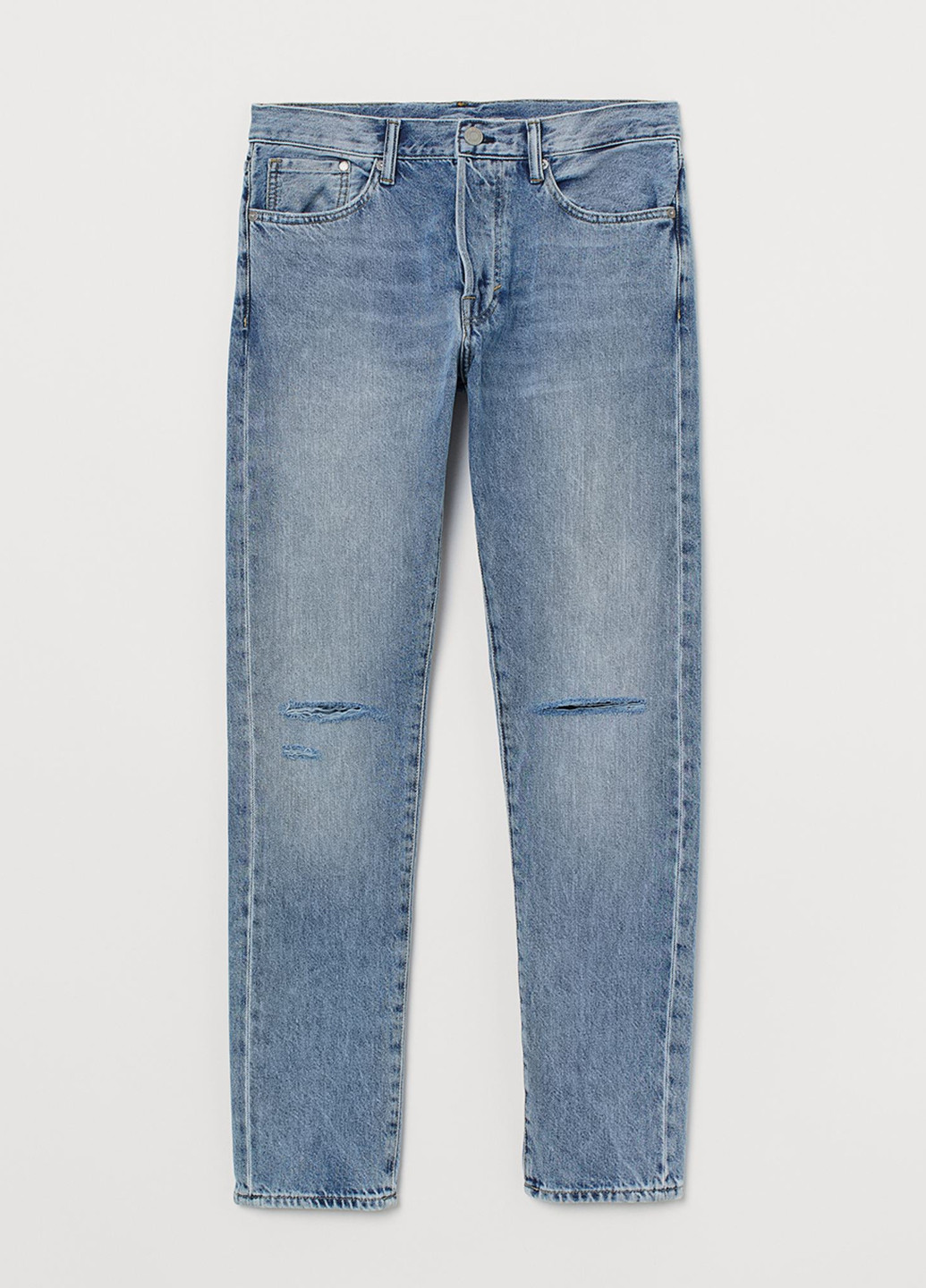 Синие демисезонные зауженные джинсы H&M