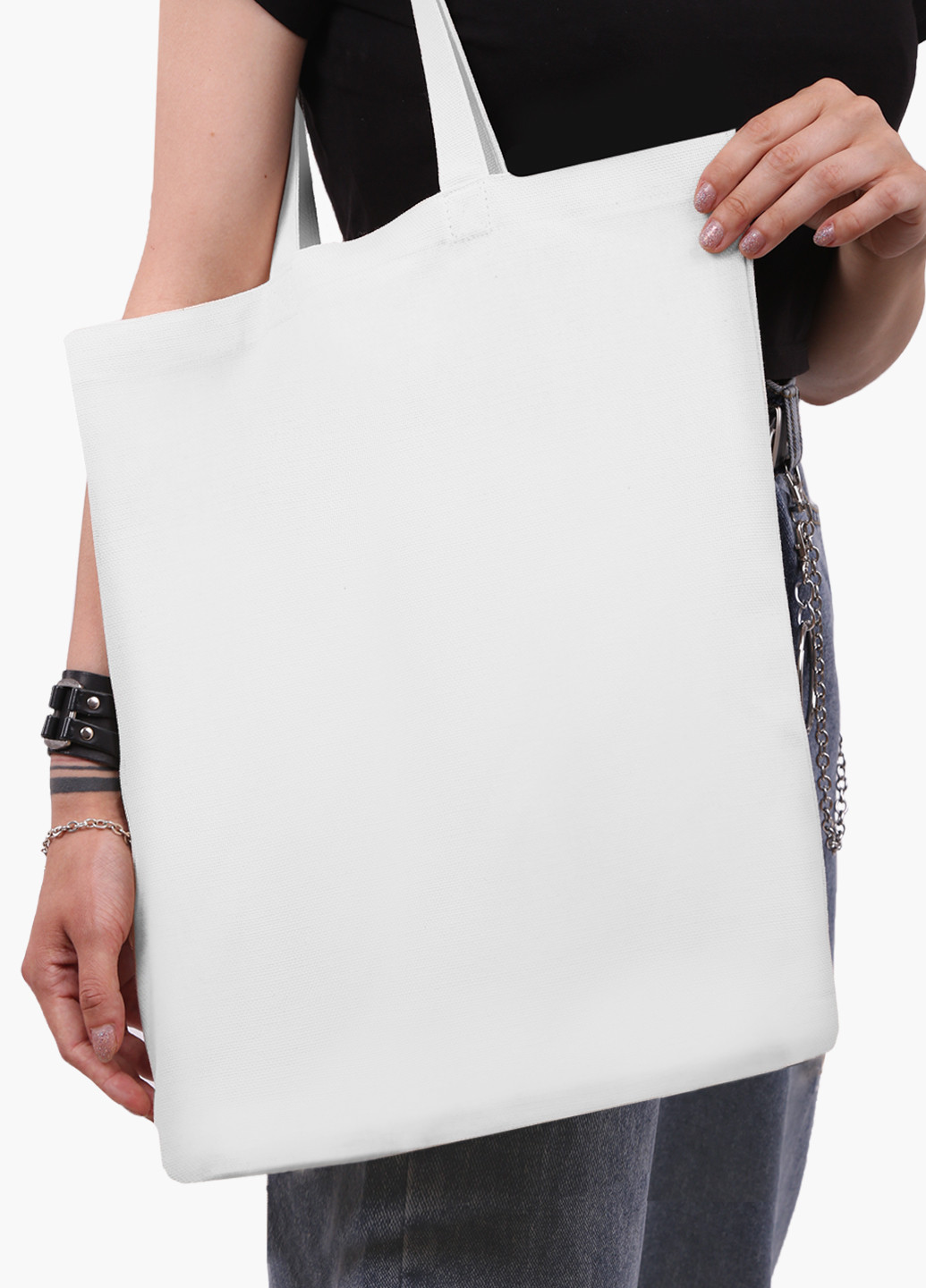 Эко сумка шоппер белая Без принта (No print) (9227-1094-WT2) Еко сумка шоппер біла 41*35 см MobiPrint шоппер персонажи белая кэжуал
