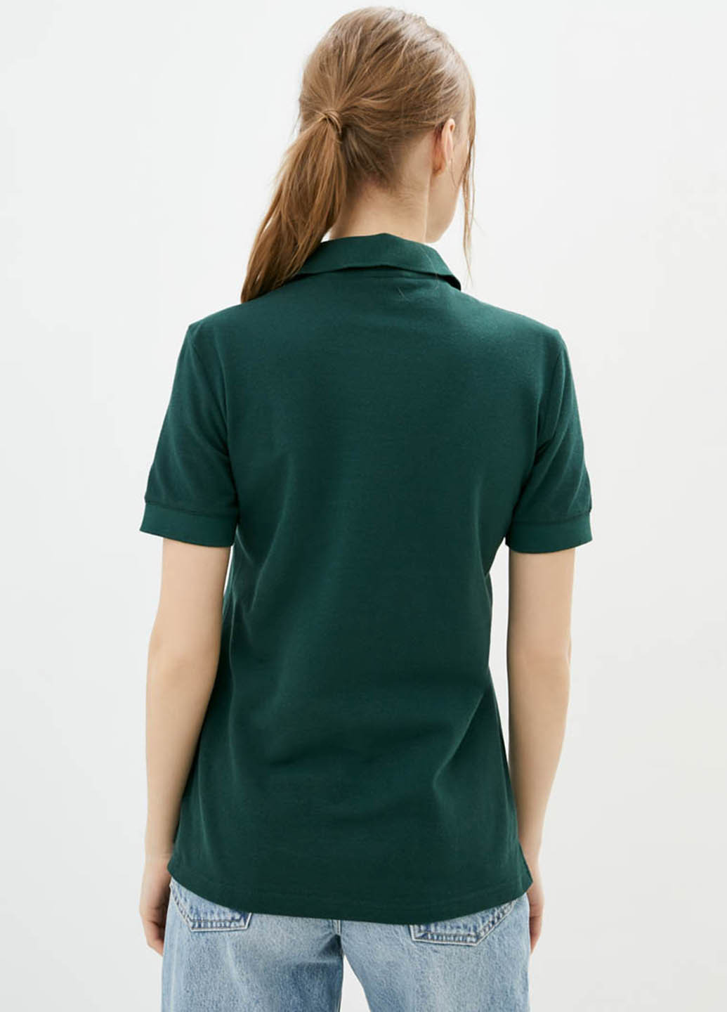 Темно-зеленая женская футболка-поло Promin меланжевая