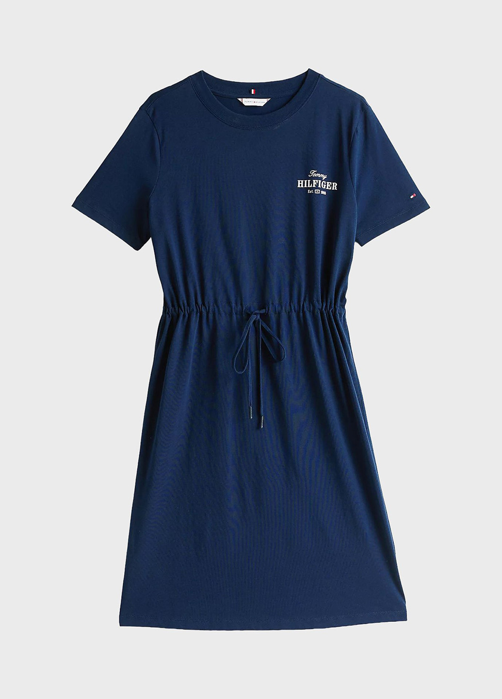 Темно-синее кэжуал платье платье-футболка Tommy Hilfiger с надписью