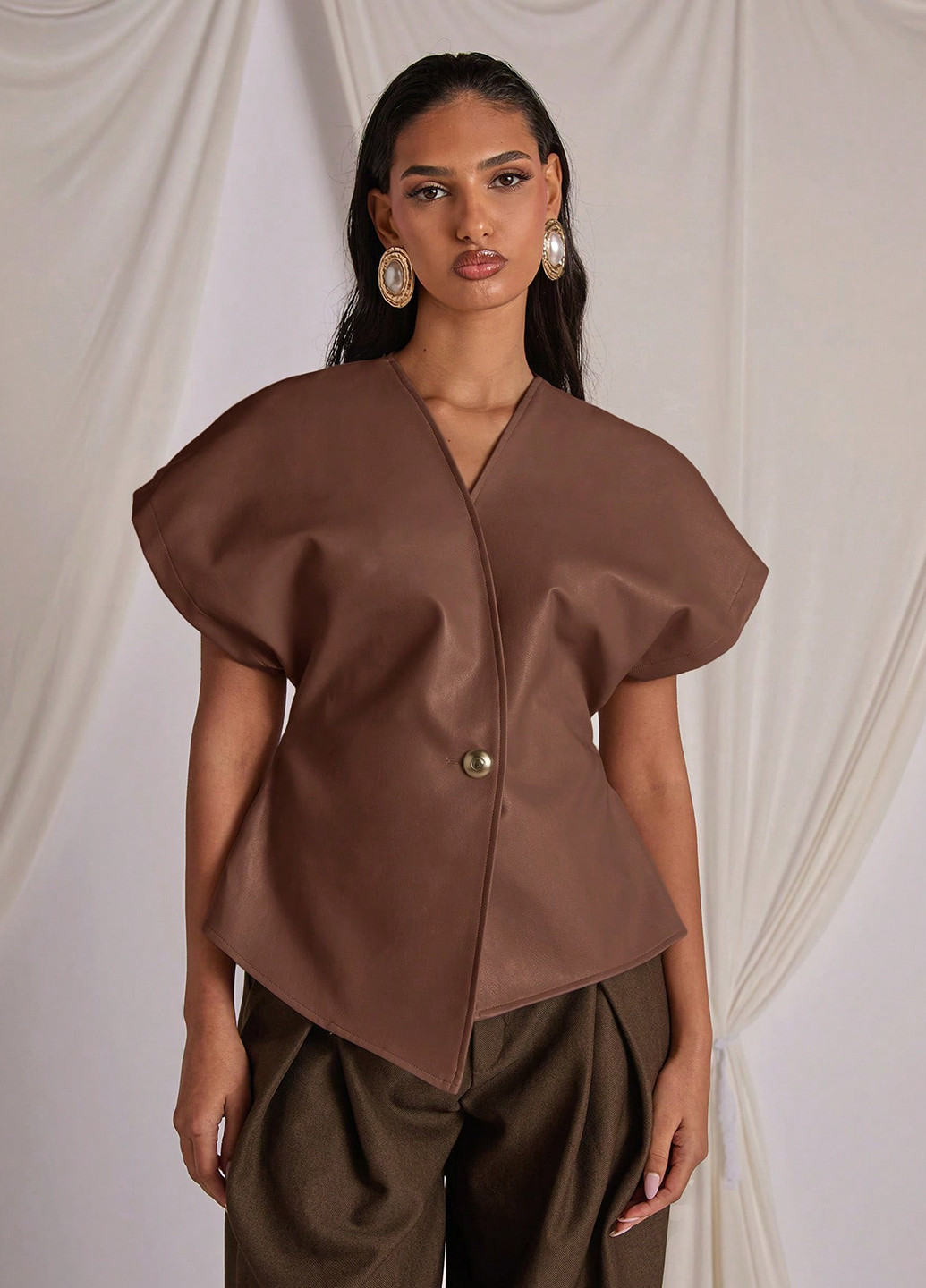 Коричнева блуза SHEIN