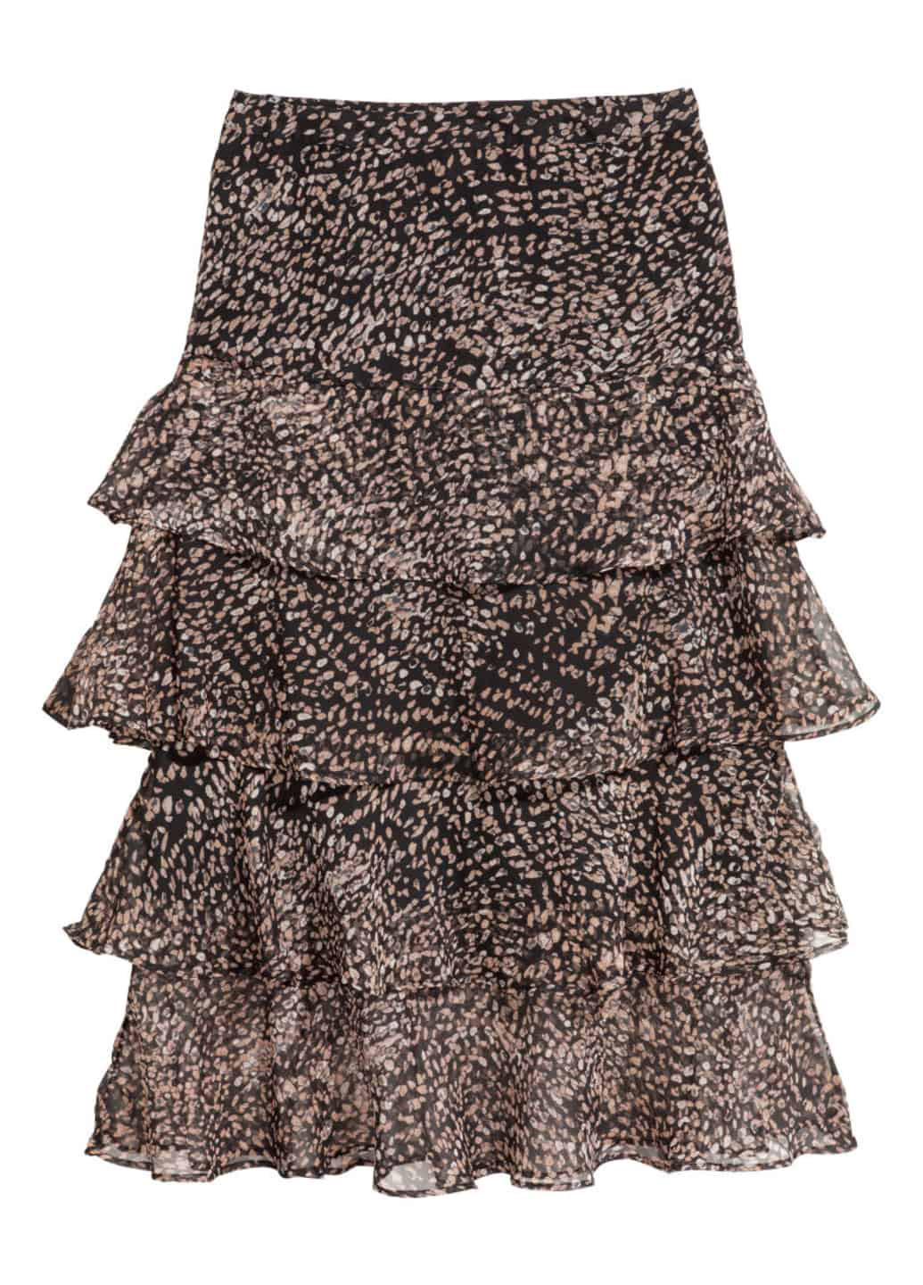 Разноцветная кэжуал с абстрактным узором юбка H&M клешированная