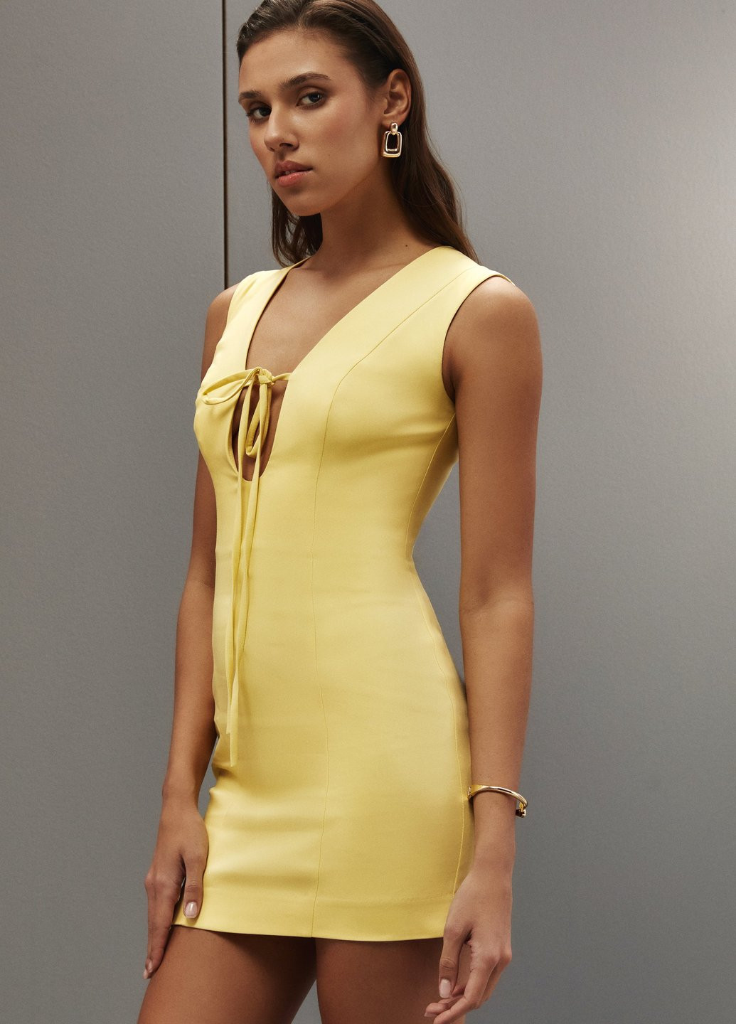 Жовтий кежуал сукня футляр Gepur однотонна