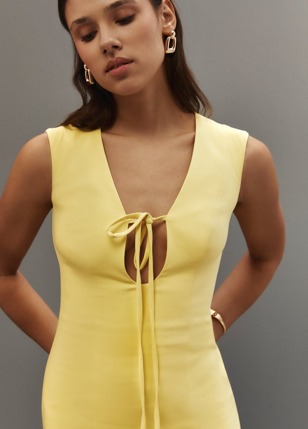 Жовтий кежуал сукня футляр Gepur однотонна