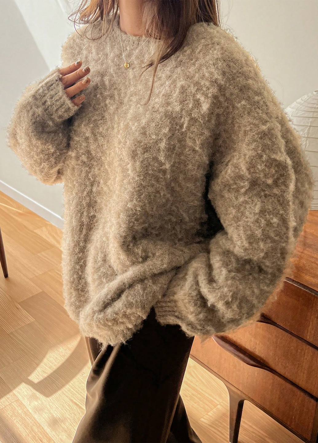 Темно-бежевий зимовий джемпер джемпер SHEIN