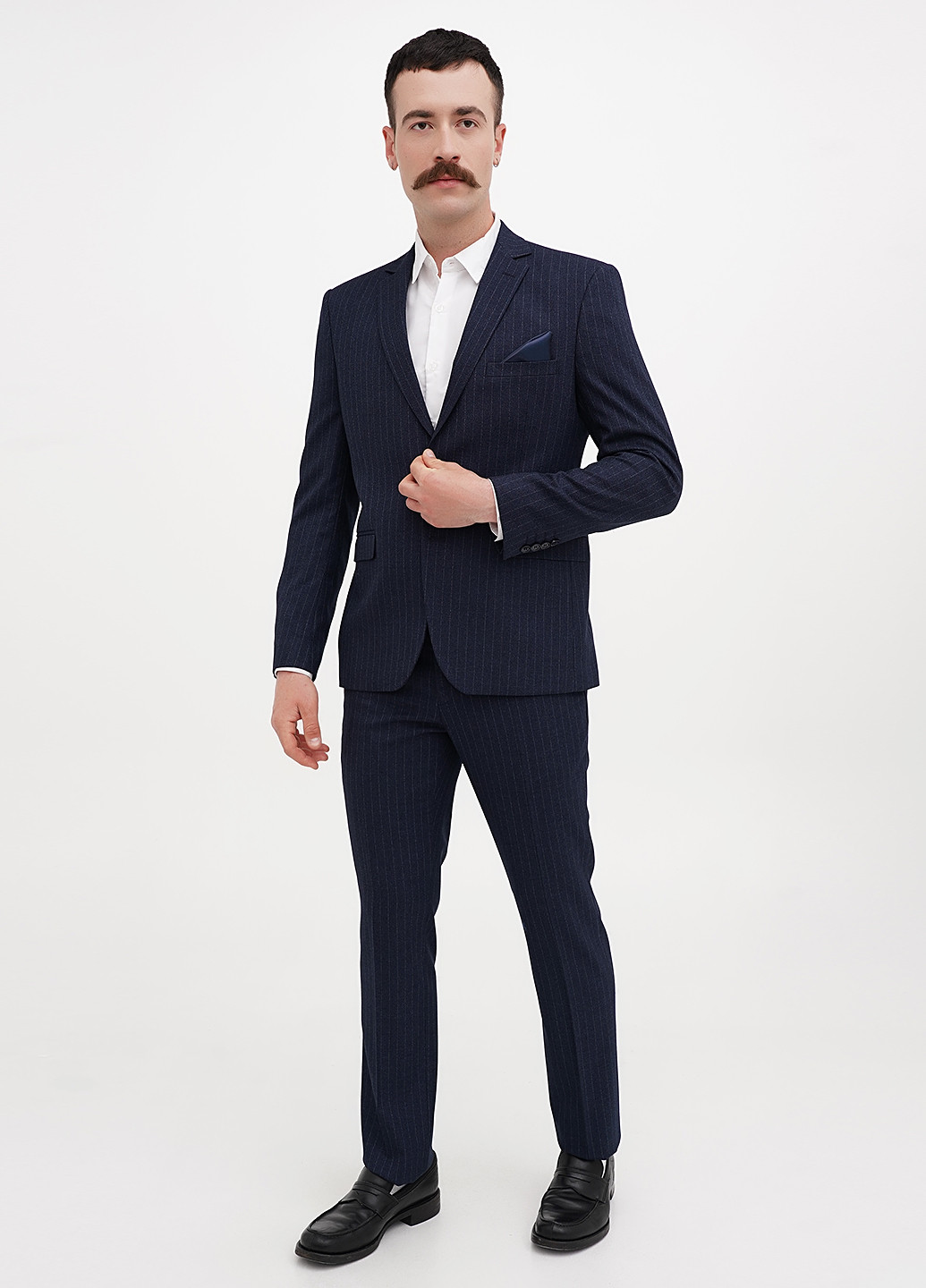 Темно-синій демісезонний костюм (піджак, штани) брючний Federico Cavallini