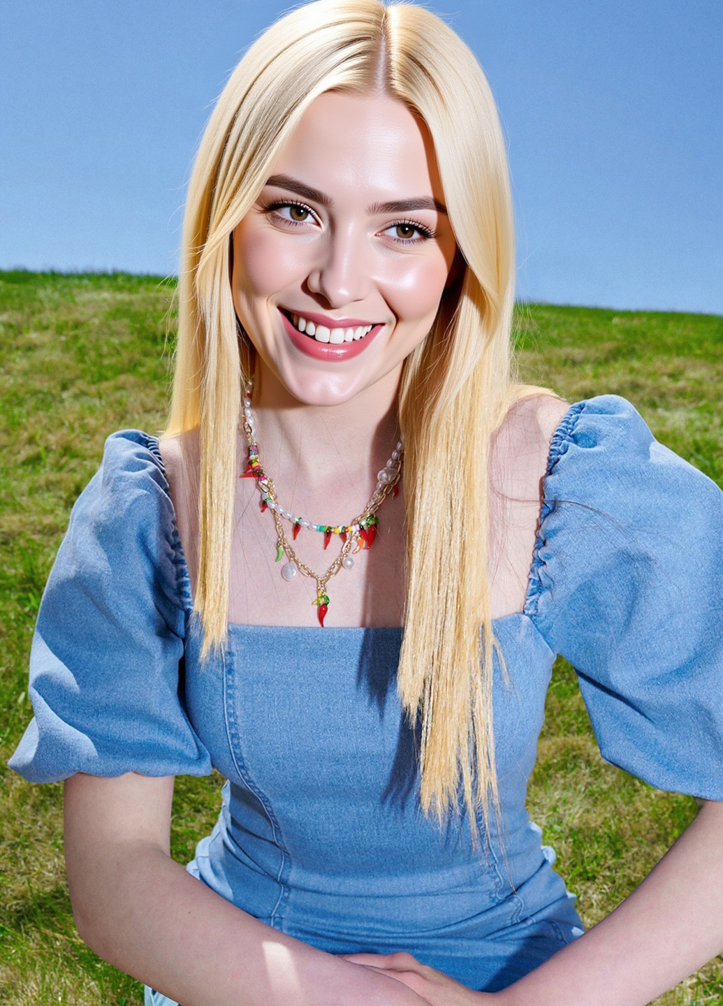 Темно-голубое джинсовое платье Cropp однотонное