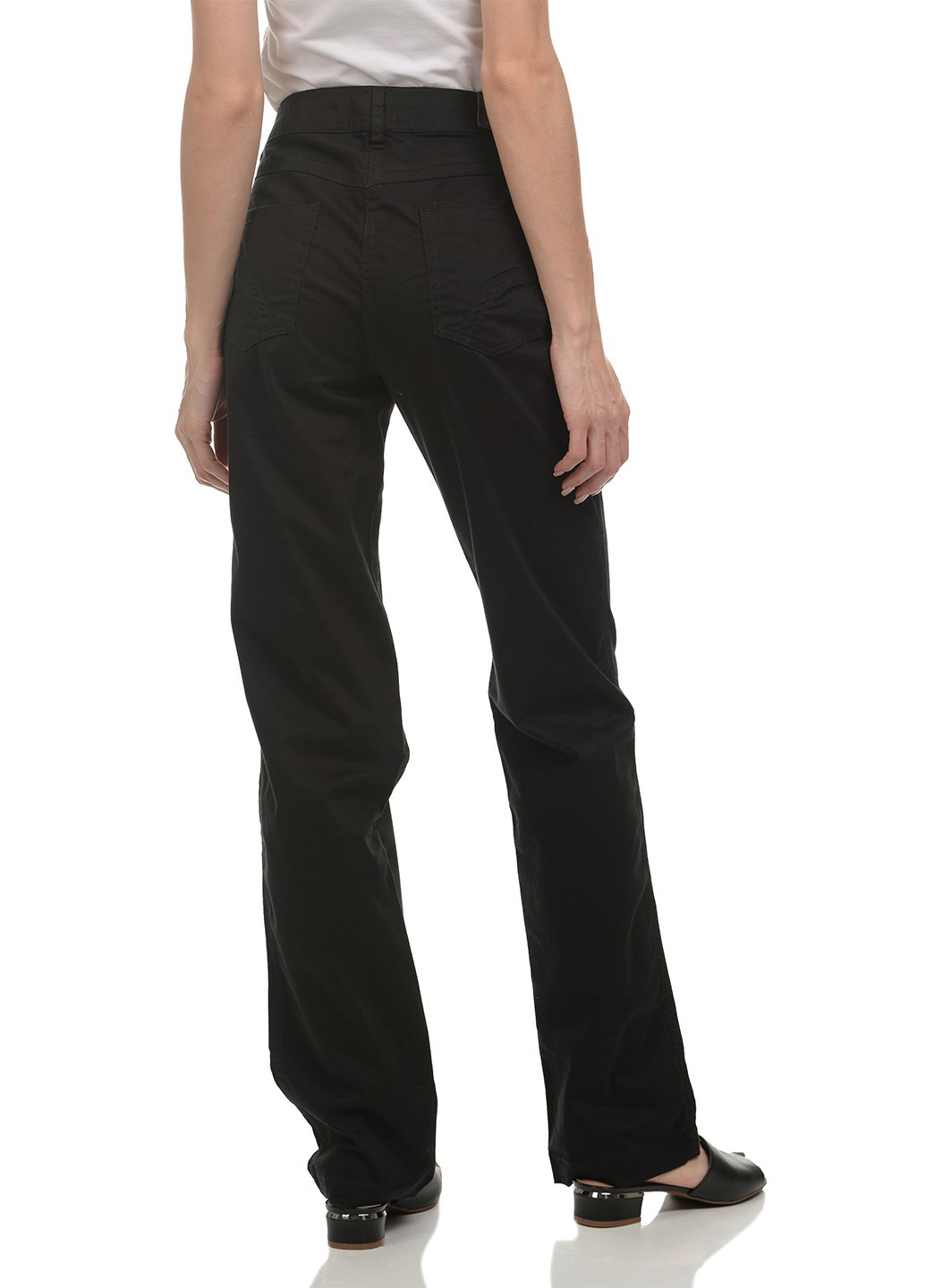 Черные джинсовые демисезонные прямые брюки Tom Tailor