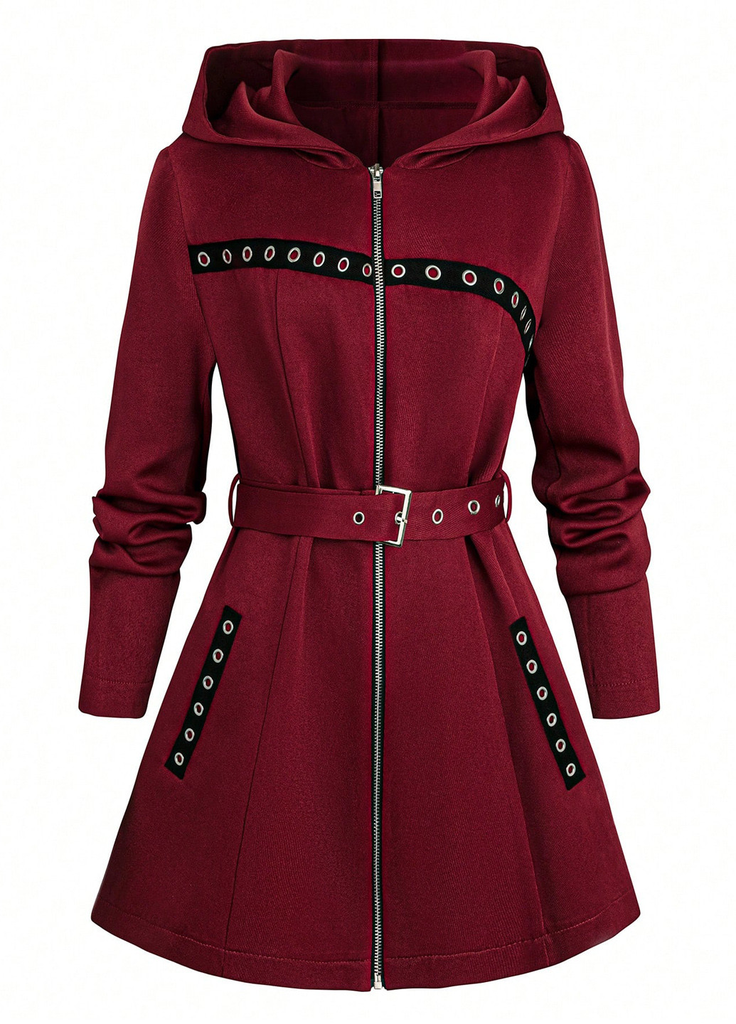 Темно-червоне демісезонне Пальто SHEIN