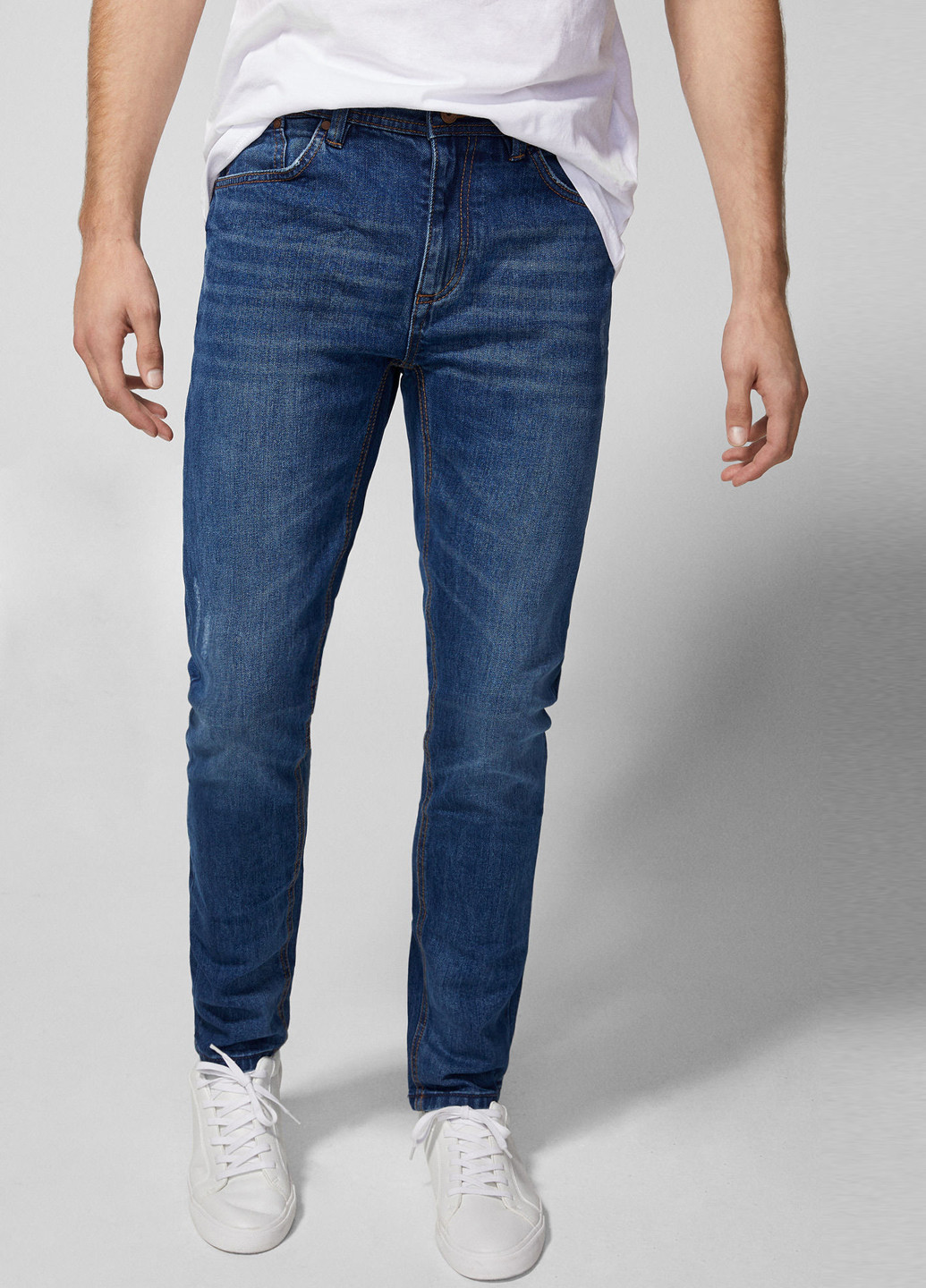 Синие демисезонные со средней талией джинсы Springfield