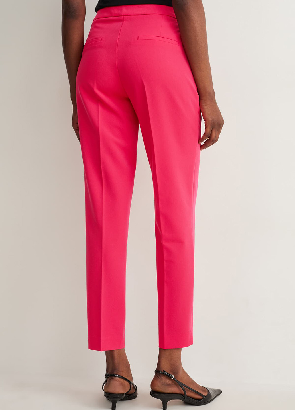 Розовые кэжуал демисезонные зауженные брюки C&A