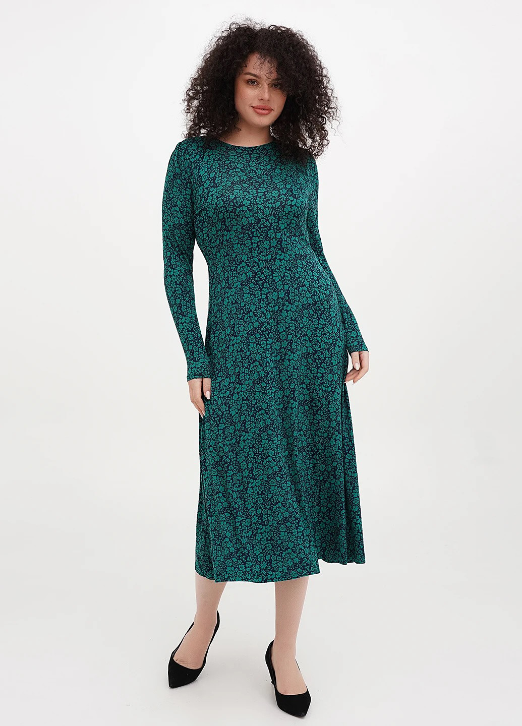 Зелена кежуал сукня кльош, силуетна Boden з квітковим принтом