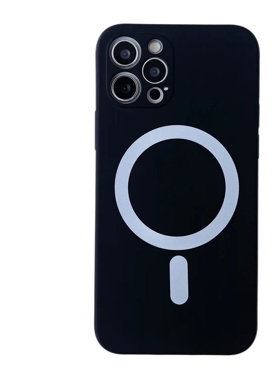 Силіконовий Чохол Silicone Case Закрита камера з MagSafe для iPhone 12 Pro Max Чорний No Brand (255457027)
