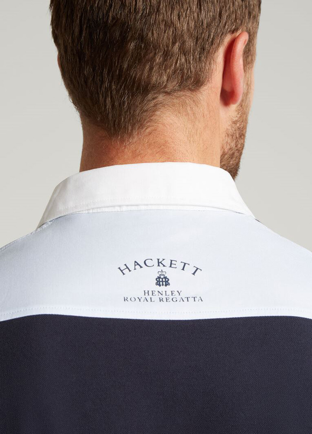 Темно-синяя футболка-поло для мужчин Hackett с надписью