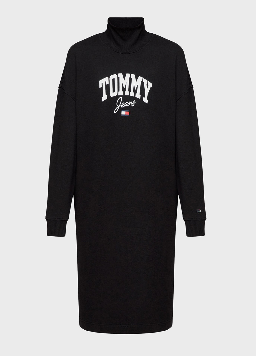 Черное кэжуал платье платье-свитшот Tommy Jeans с логотипом
