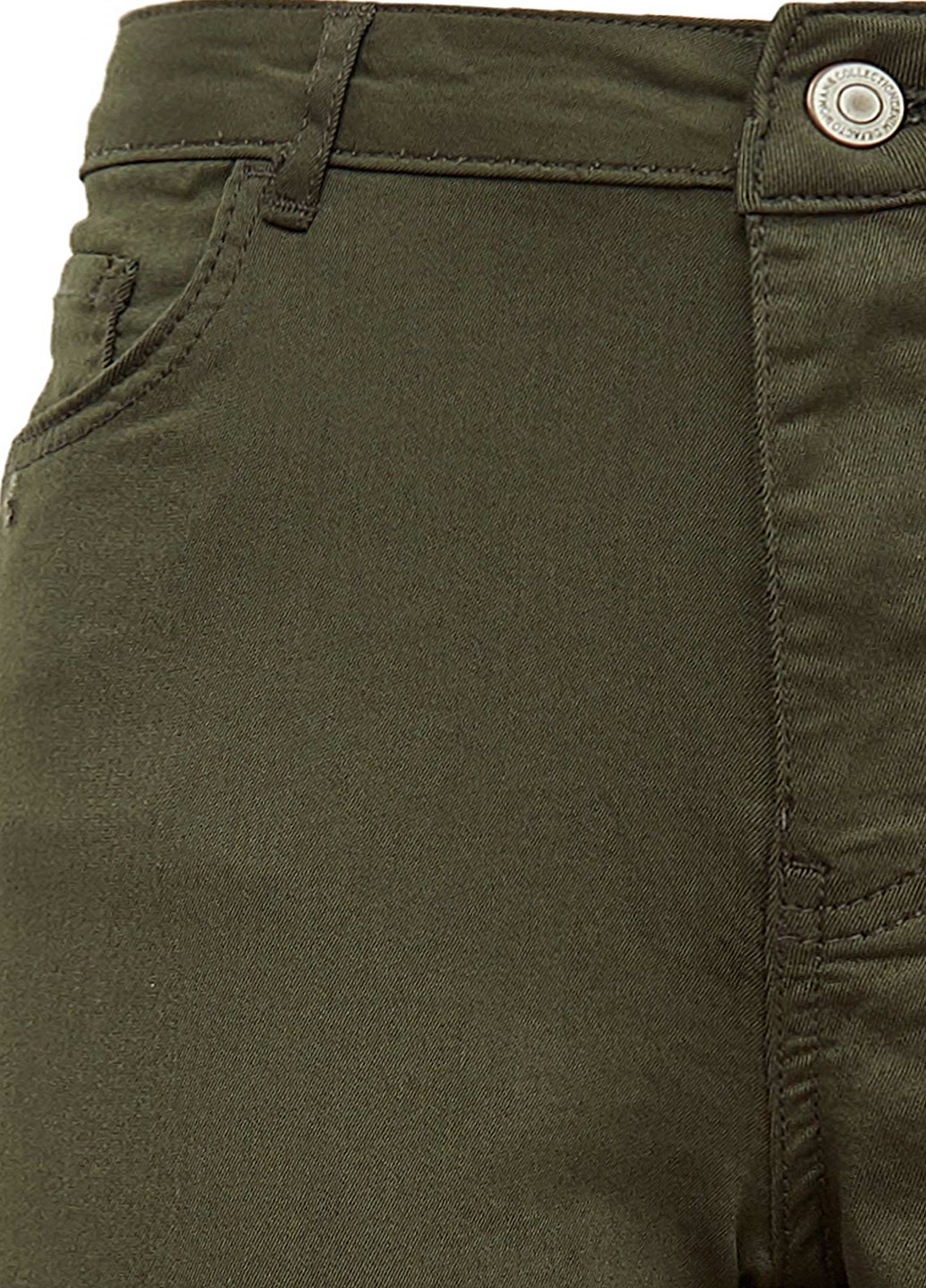 Хаки кэжуал демисезонные зауженные брюки DeFacto
