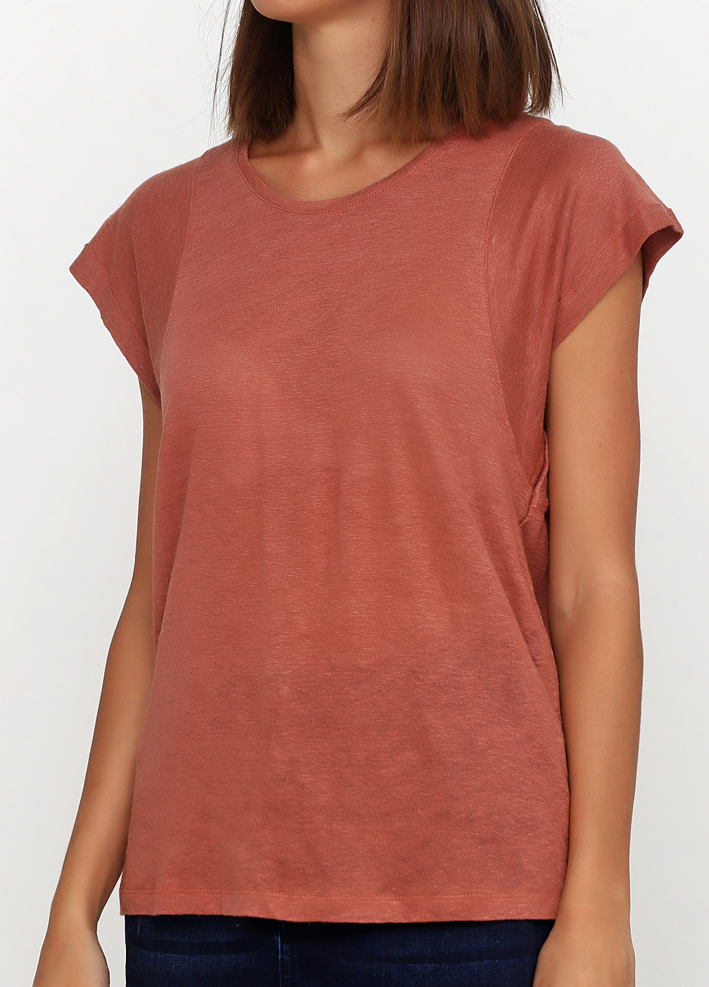 Розово-коричневая летняя футболка Pieszak