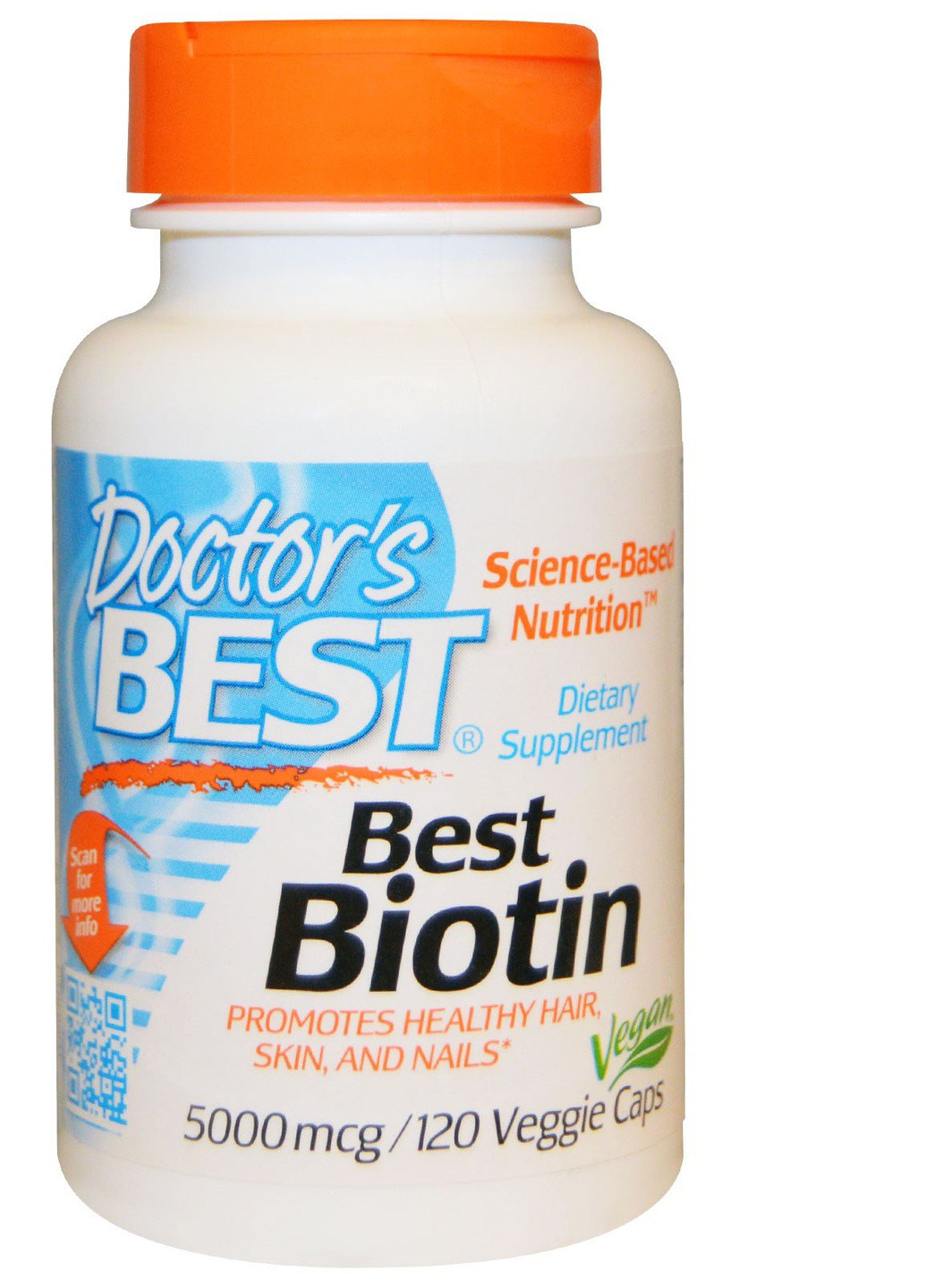 Біотин (B7) 5000мкг,, 120 гелевих капсул Doctor's Best (228293233)
