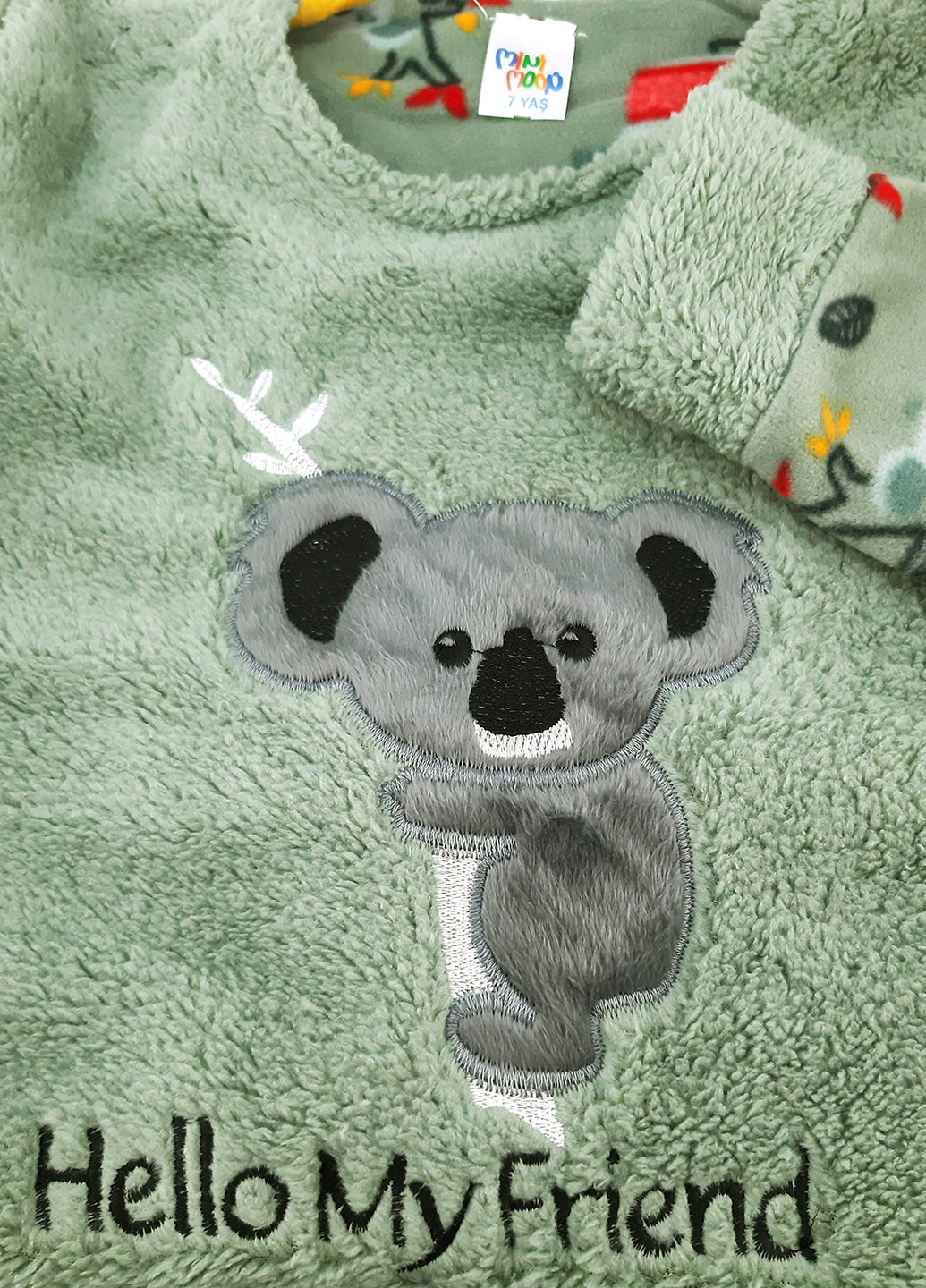 Сіра зимня піжама тепла на флісі кофта + брюки Mini Moon