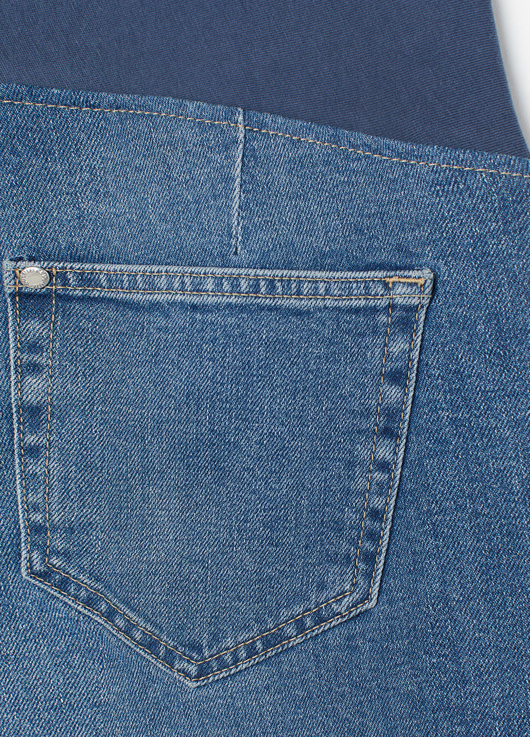 Джинси для вагітних H&M кльош однотонні сині джинсові бавовна