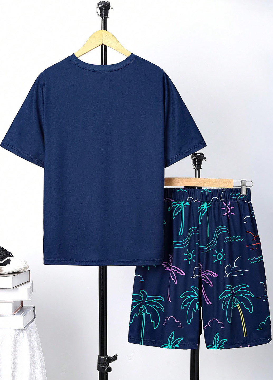 Синя всесезон піжама (футболка, шорти) футболка + шорти SHEIN