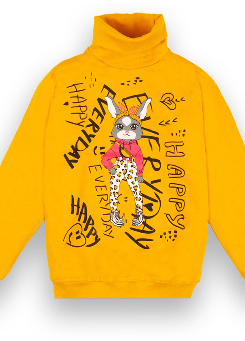 Оранжевый демисезонный детский свитер для девочки sv-21-92-1 *зайка* Габби