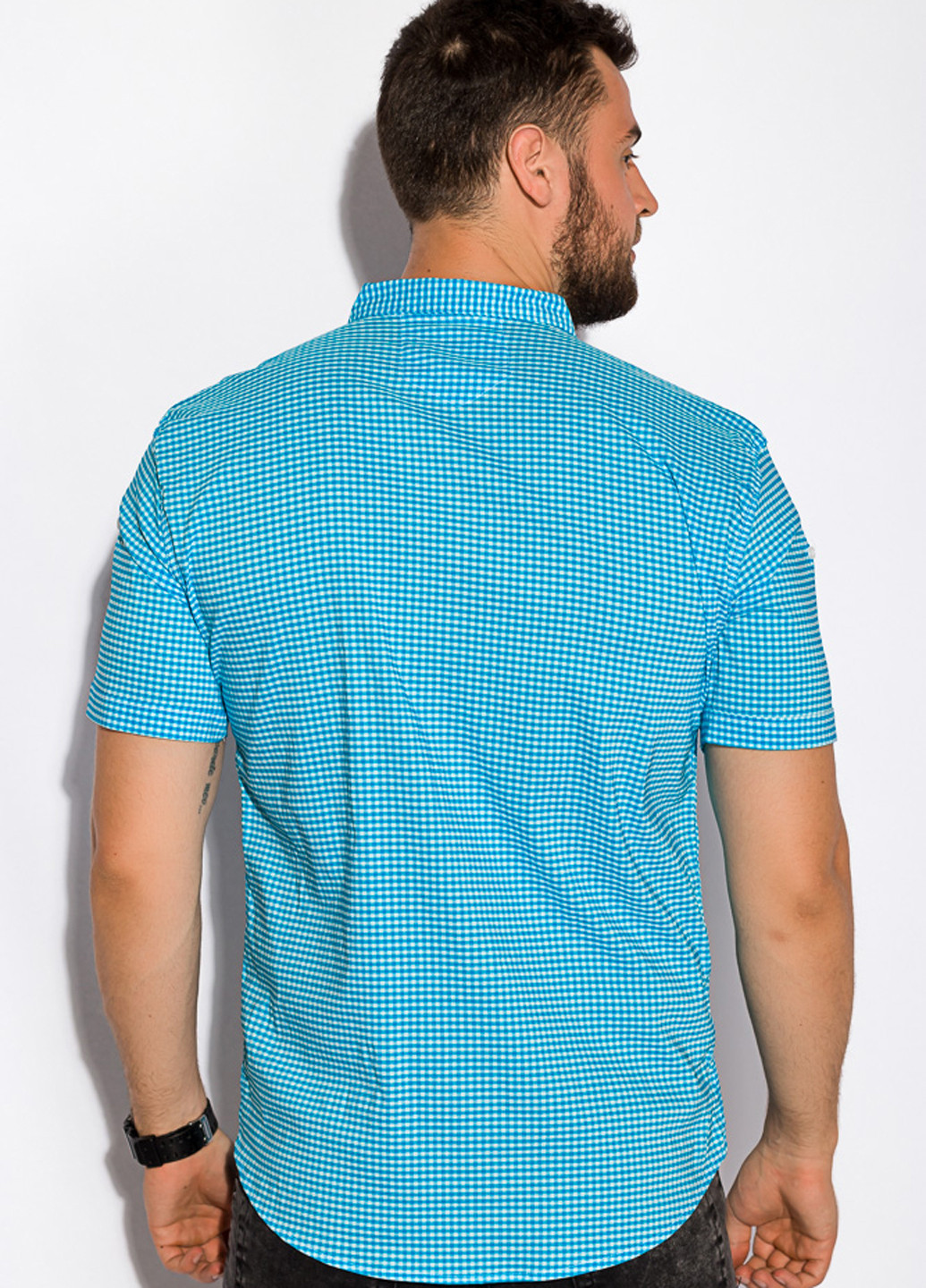 Голубой кэжуал рубашка в клетку Time of Style