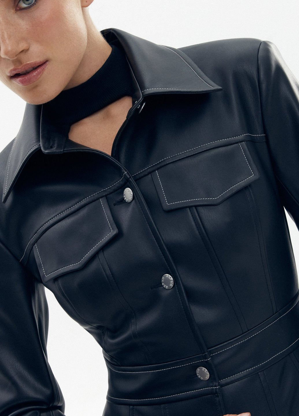 Черный женский жакет Gepur однотонный - демисезонный