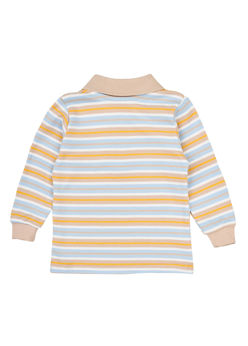 Кофейная детская футболка-поло для мальчика Z16 в полоску