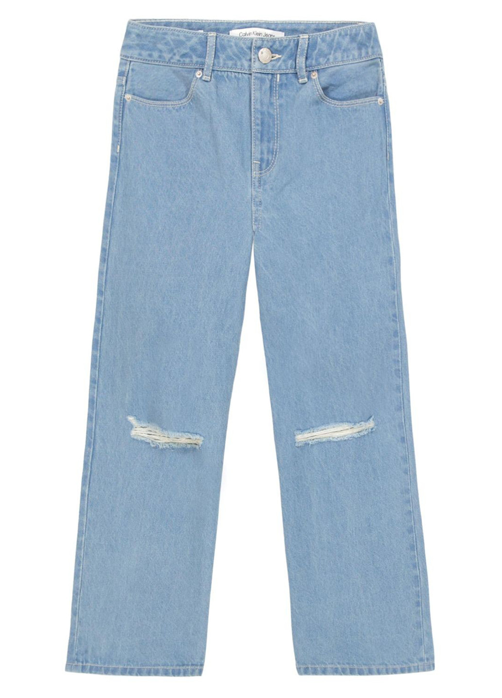 Голубые демисезонные прямые джинсы Calvin Klein