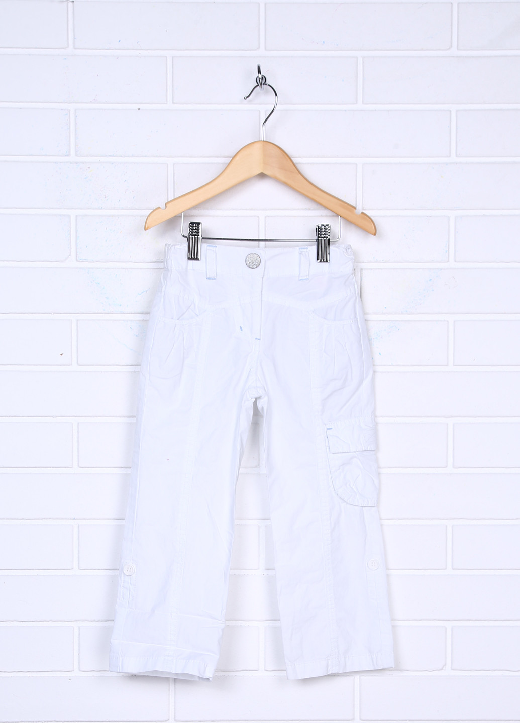 Белые кэжуал демисезонные со средней талией брюки N-Joy
