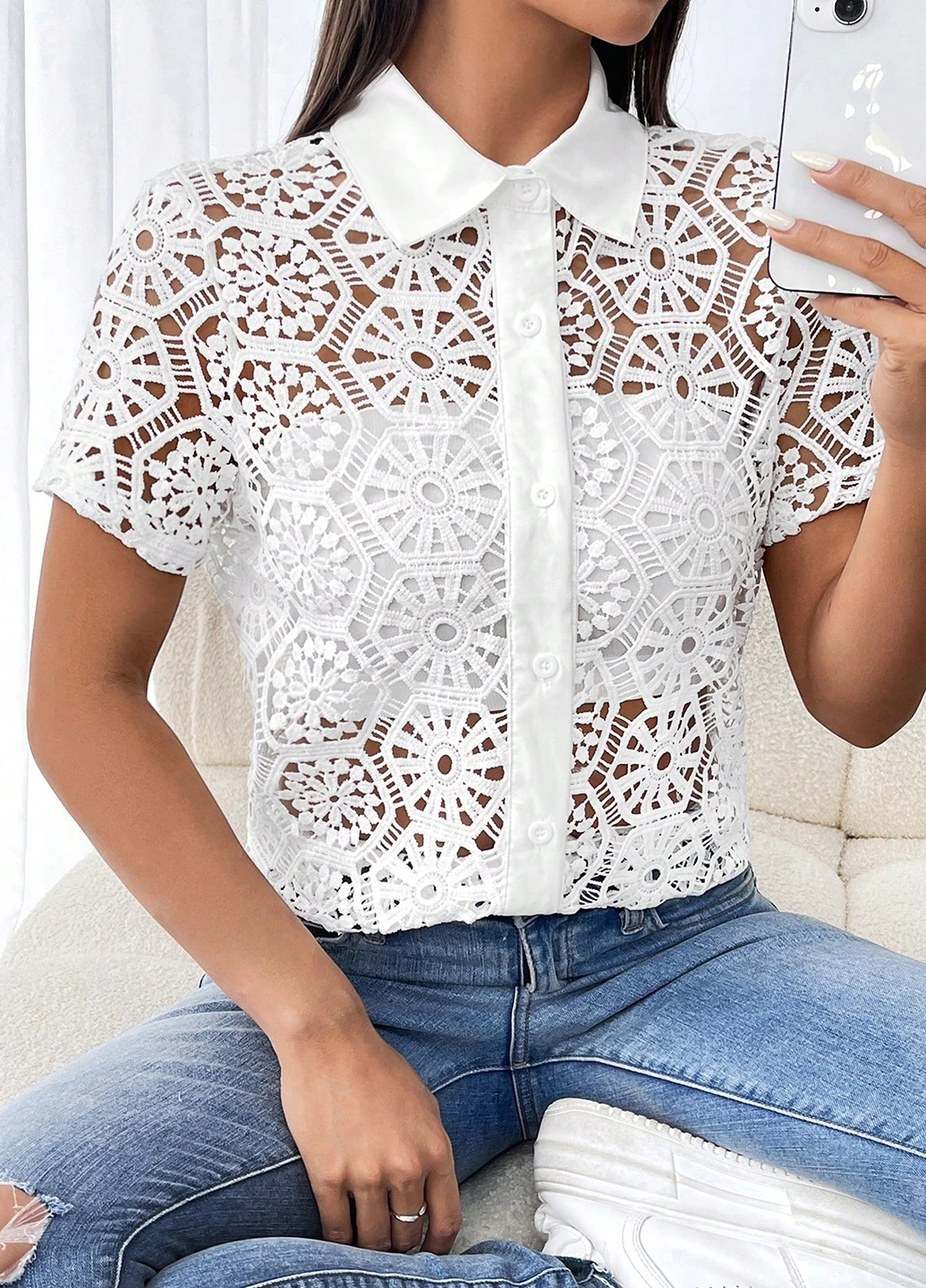 Белая блуза SHEIN