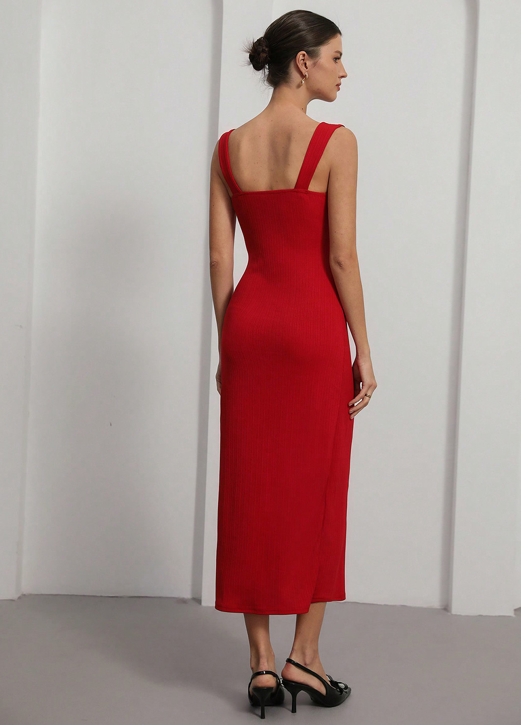 Червона кежуал сукня SHEIN однотонна