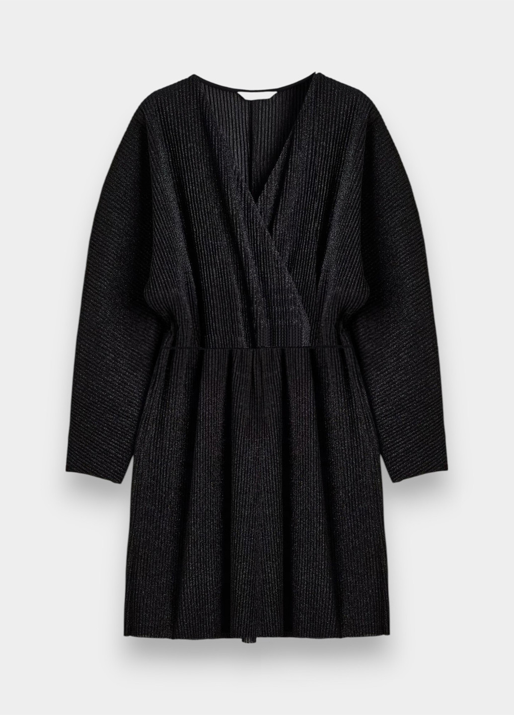 Черное вечернее, кэжуал платье на запах H&M однотонное