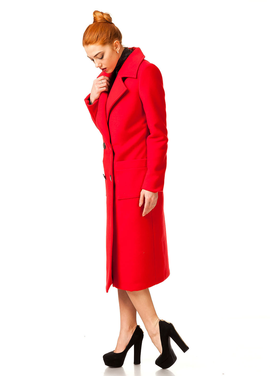 Красное демисезонное Пальто Helga Martin