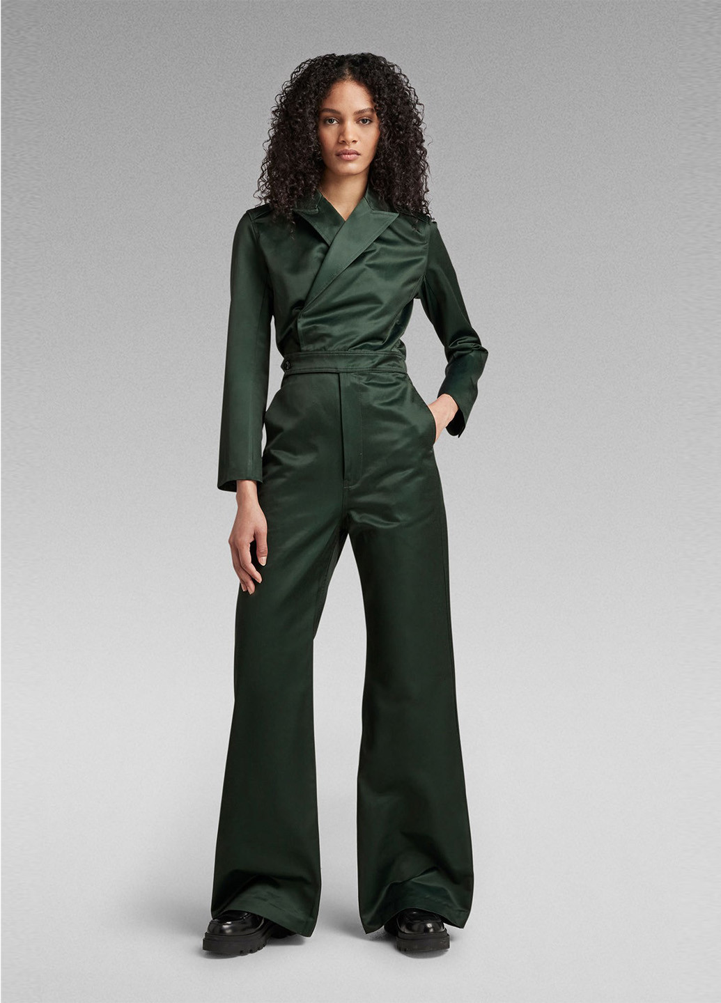 Комбинезон G-Star Raw комбинезон-брюки однотонный зелёный кэжуал хлопок