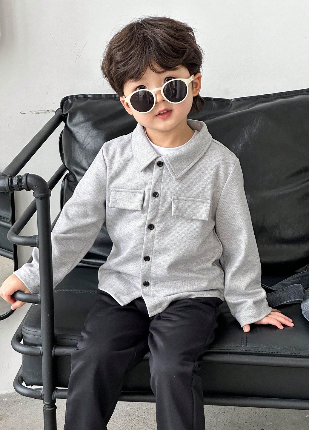 Комбінований демісезонний костюм (сорочка, штани) брючний, з сорочкою SHEIN