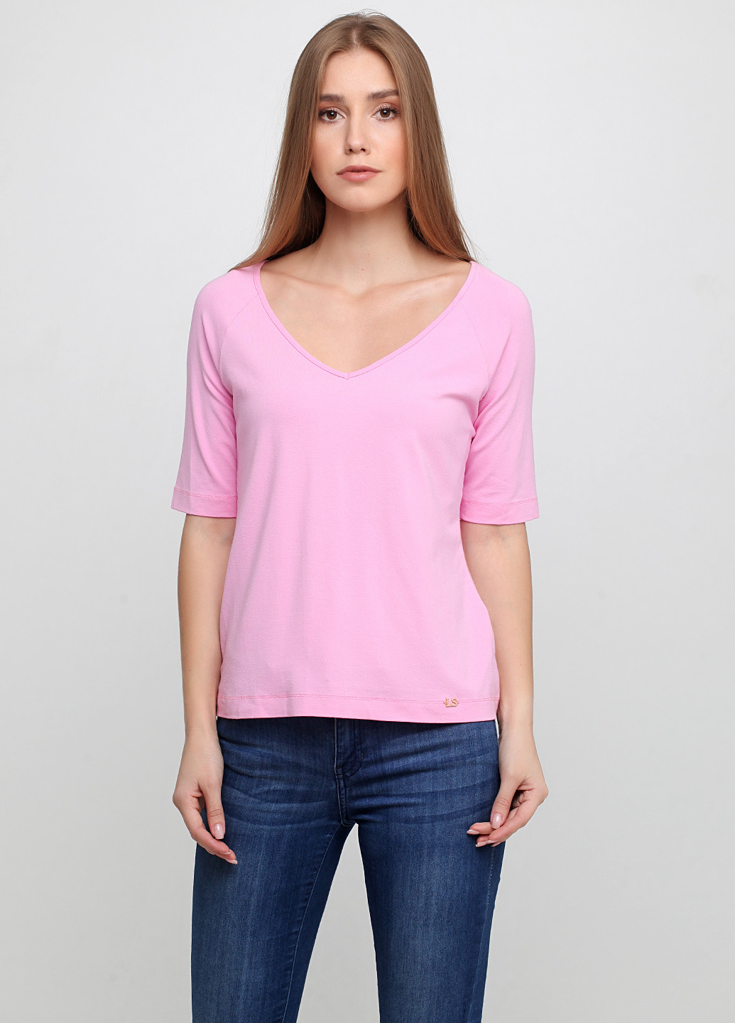 Розовая летняя футболка Luisa Spagnoli