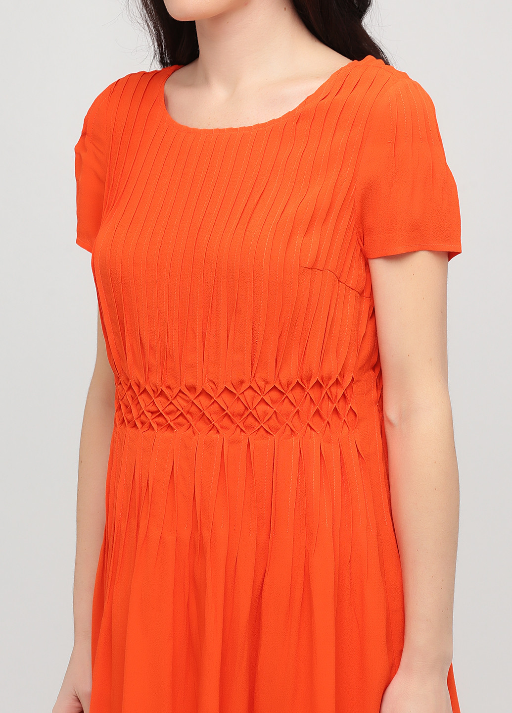 Оранжевое кэжуал платье клеш Only однотонное