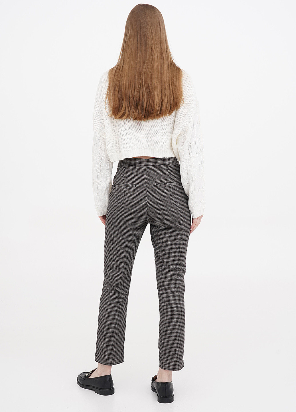 Серые кэжуал демисезонные укороченные, зауженные брюки H&M