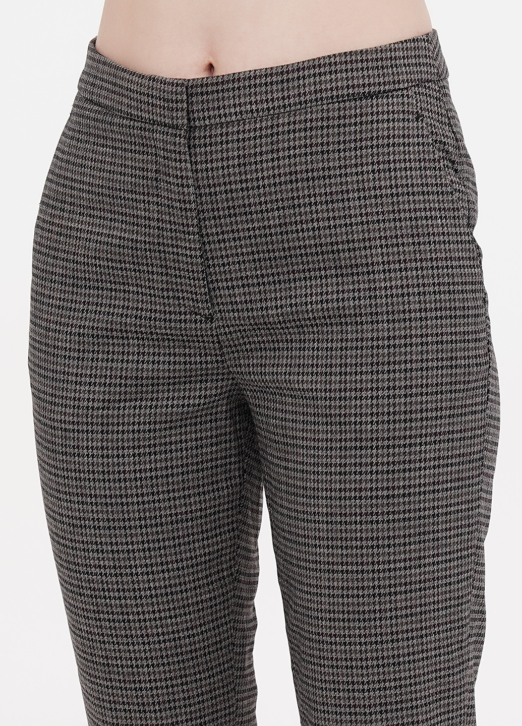 Серые кэжуал демисезонные укороченные, зауженные брюки H&M