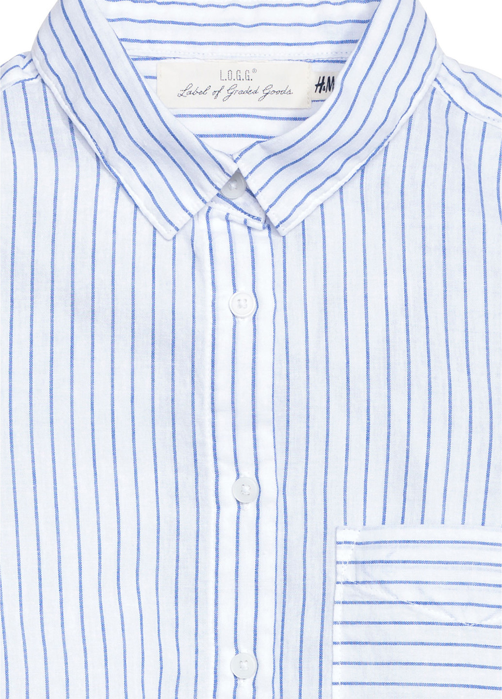 Белая кэжуал рубашка в полоску H&M
