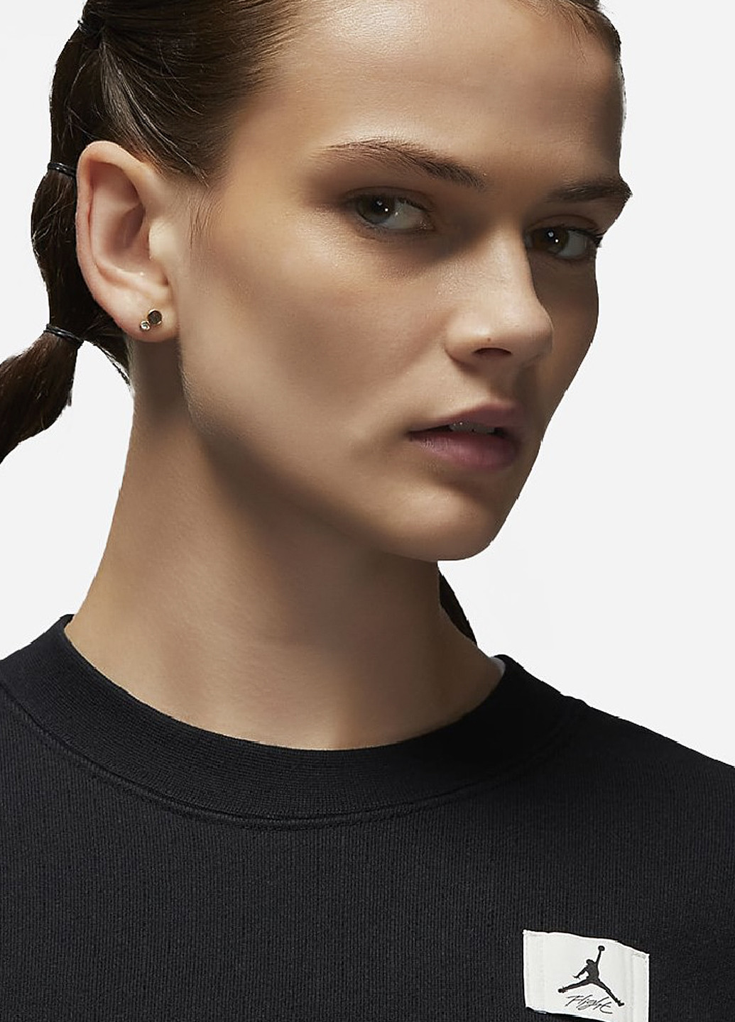 Черный свитшот dq4599-010 Jordan однотонный нашивки (313872987)