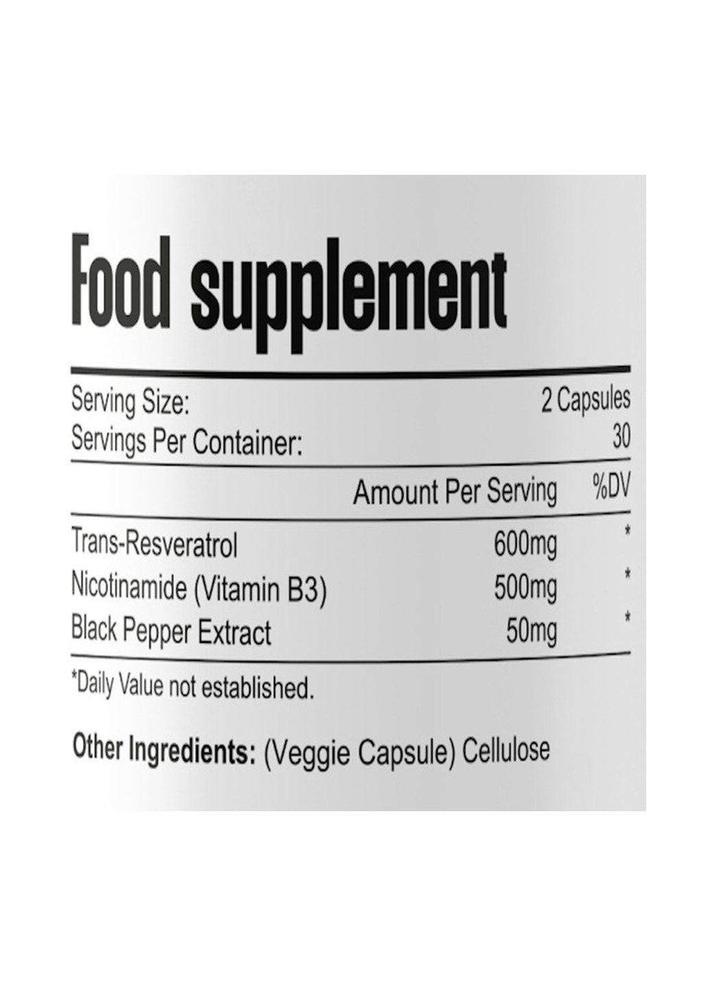 Ресвератрол Resveratrol 600 мг, 60 капсул Bel Tono (340108234)